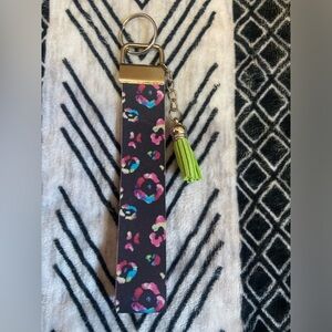 Faux leather key chain